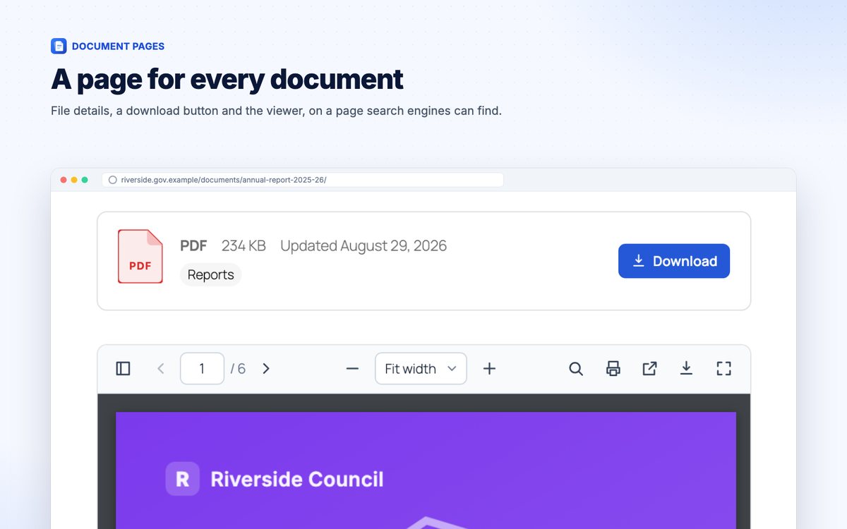 Single document page with file details and the PDF viewer
